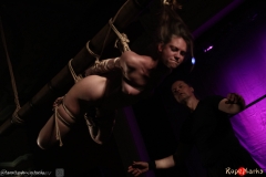 Performing "Kinbaku agura rotate" at Moscow Knot